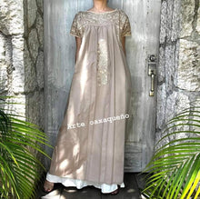 Load image into Gallery viewer, Handmade Embroidered Almond Glow Dress | Artisan Mexican Dress