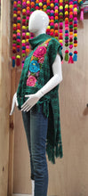 Load image into Gallery viewer, Green Handmade Mexican Shawl Rebozo for Winter
