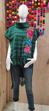 Load image into Gallery viewer, Green Handmade Mexican Shawl Rebozo for Winter
