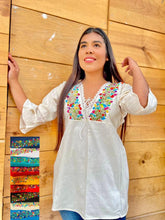 Load image into Gallery viewer, Handmade Long Sleeve Smocked Chiapas Blouse
