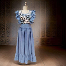 Load image into Gallery viewer, Midnight Bloom Dress – Handmade Embroidered Dress
