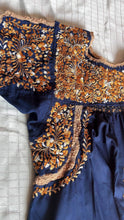 Load image into Gallery viewer, Handmade Embroidered Navy Blue Dress
