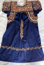 Load image into Gallery viewer, Handmade Embroidered Navy Blue Dress
