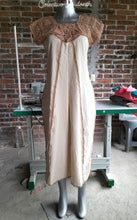 Load image into Gallery viewer, Handmade Brown Beige Flowers Embroidered Dress
