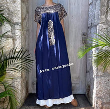 Load image into Gallery viewer, Handmade Embroidered Navy Blue Dress
