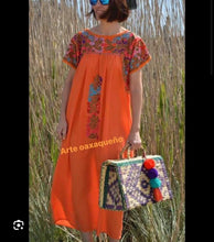 Load image into Gallery viewer, Handmade Embroidered Dress Orange
