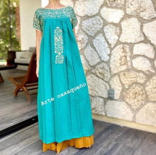 Load image into Gallery viewer, Handmade Embroidered Dress Azul Cielo
