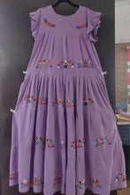 Load image into Gallery viewer, Handmade Embroidered Purple Florecitas Dress
